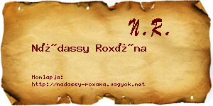 Nádassy Roxána névjegykártya